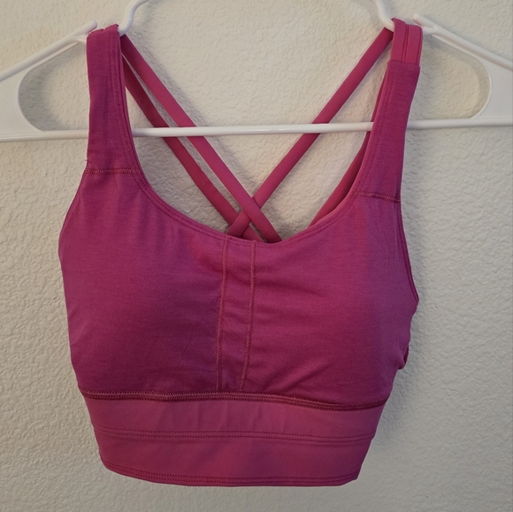 Lululemon Energy Longline Bra - Size 4 - Pink - Picture 2 of 6